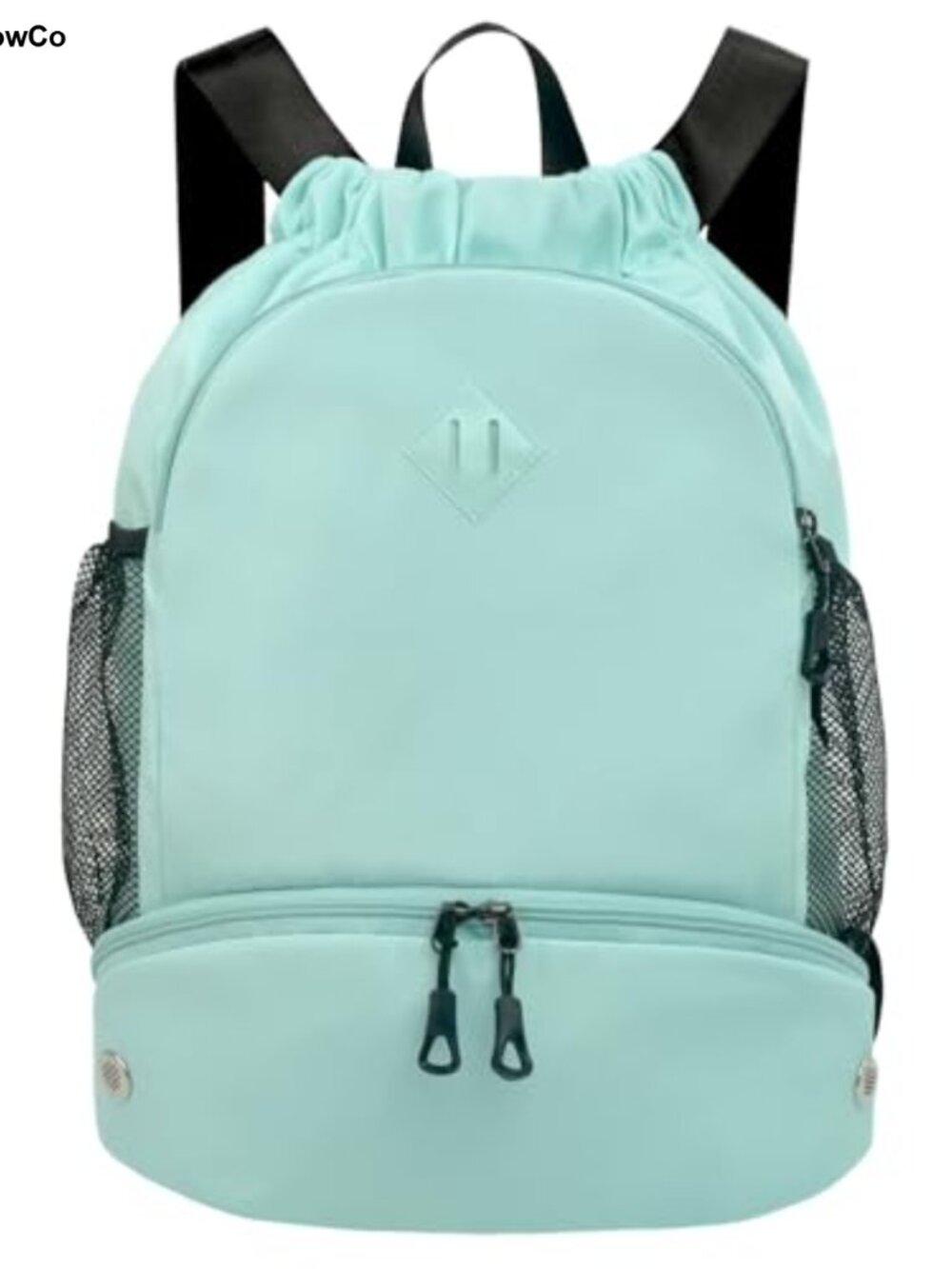 Drawstring Backpack Gym Bag Shoe Compartment Wet Pocket Water Resistant Large